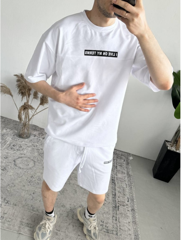 Літній oversize костюм з надписом