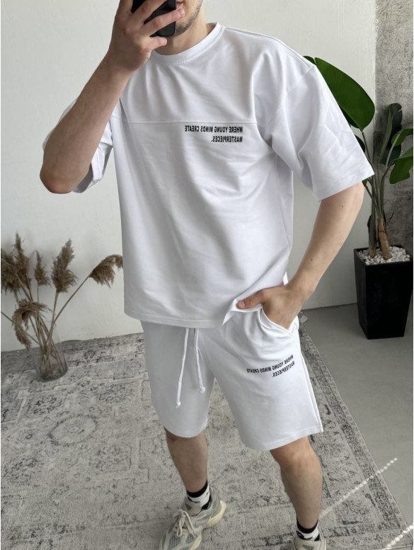 Літній oversize костюм з надписом