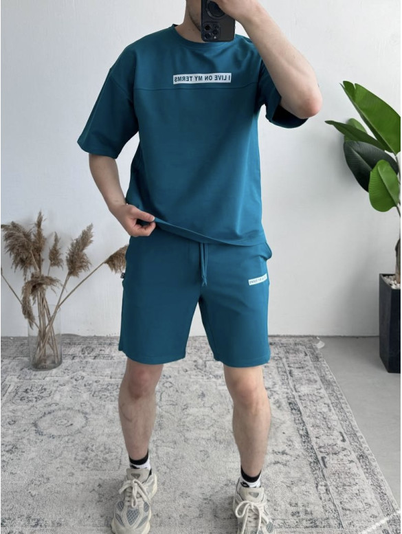 Літній oversize костюм з надписом
