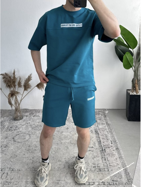 Літній oversize костюм з надписом