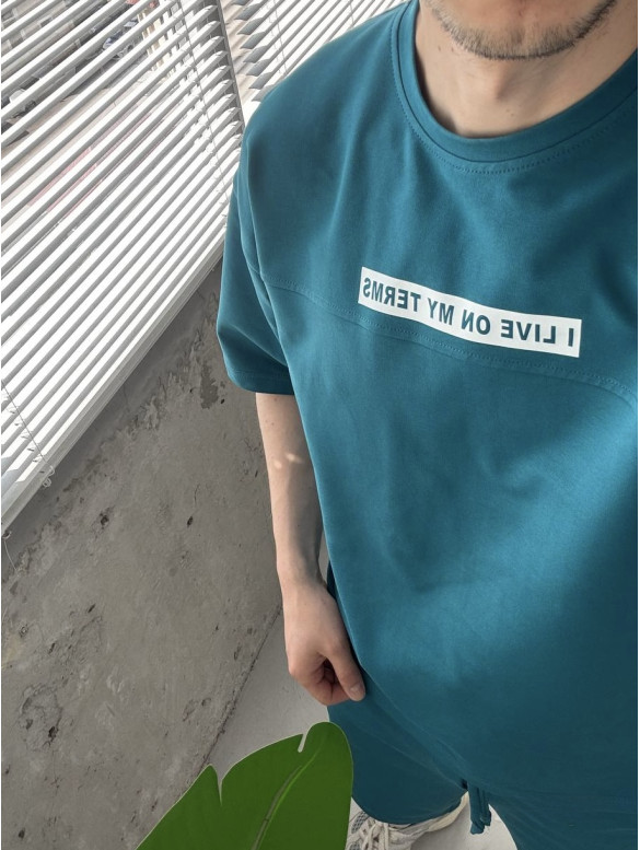 Літній oversize костюм з надписом