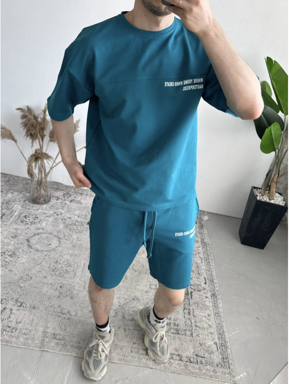 Літній oversize костюм з надписом