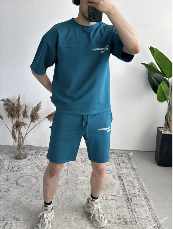 Літній oversize костюм з надписом