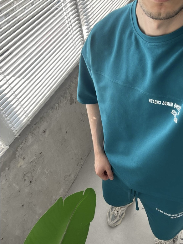 Літній oversize костюм з надписом