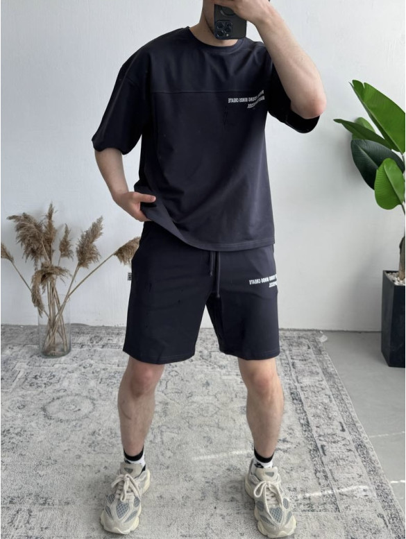 Літній oversize костюм з надписом