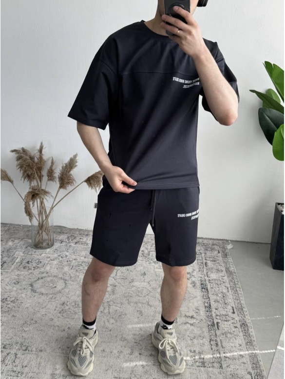 Літній oversize костюм з надписом