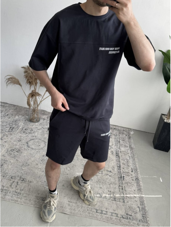 Літній oversize костюм з надписом