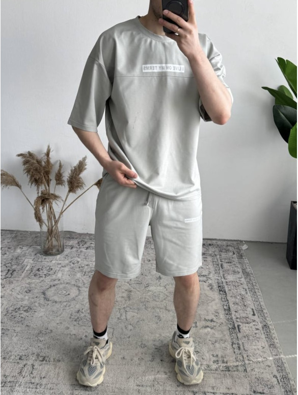 Літній oversize костюм з надписом