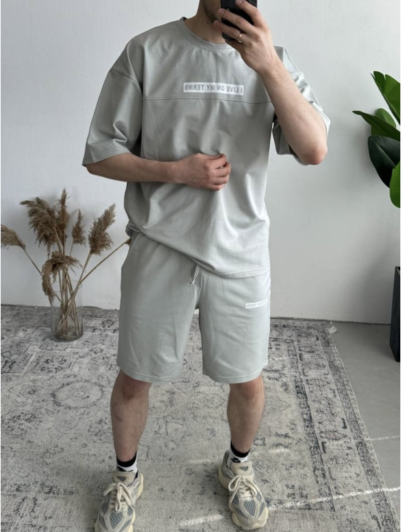 Літній oversize костюм з надписом