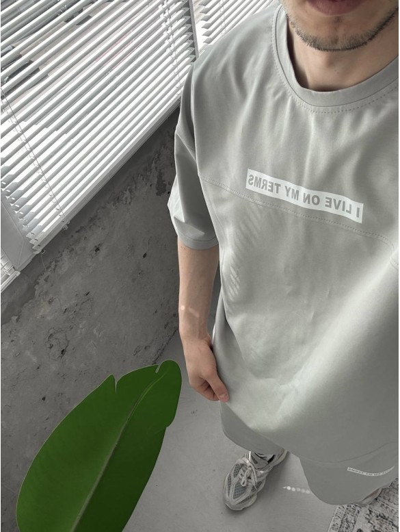 Літній oversize костюм з надписом