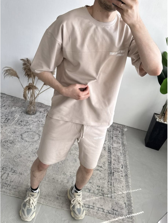 Літній oversize костюм з надписом