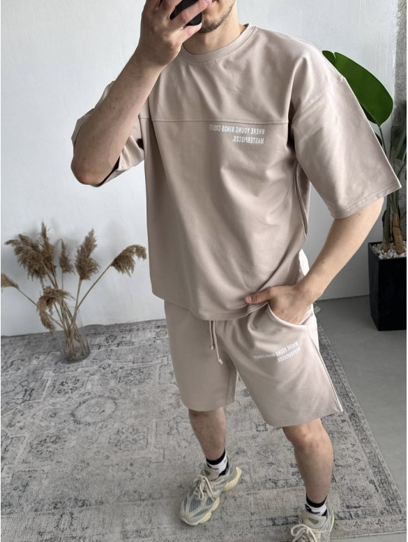 Літній oversize костюм з надписом