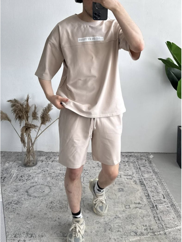 Літній oversize костюм з надписом