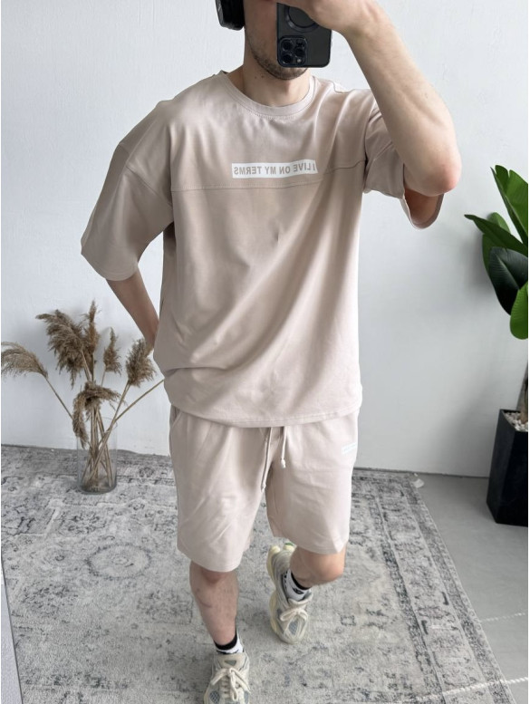 Літній oversize костюм з надписом
