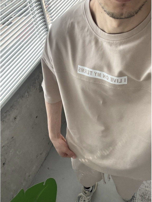 Літній oversize костюм з надписом