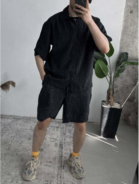 Oversize костюм з вивареної тканини