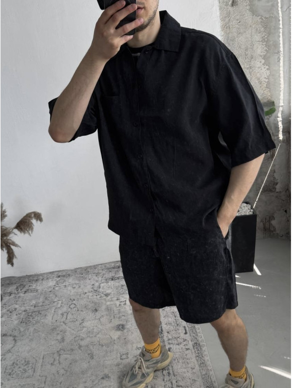 Oversize костюм з вивареної тканини