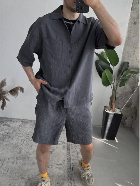 Oversize костюм з вивареної тканини
