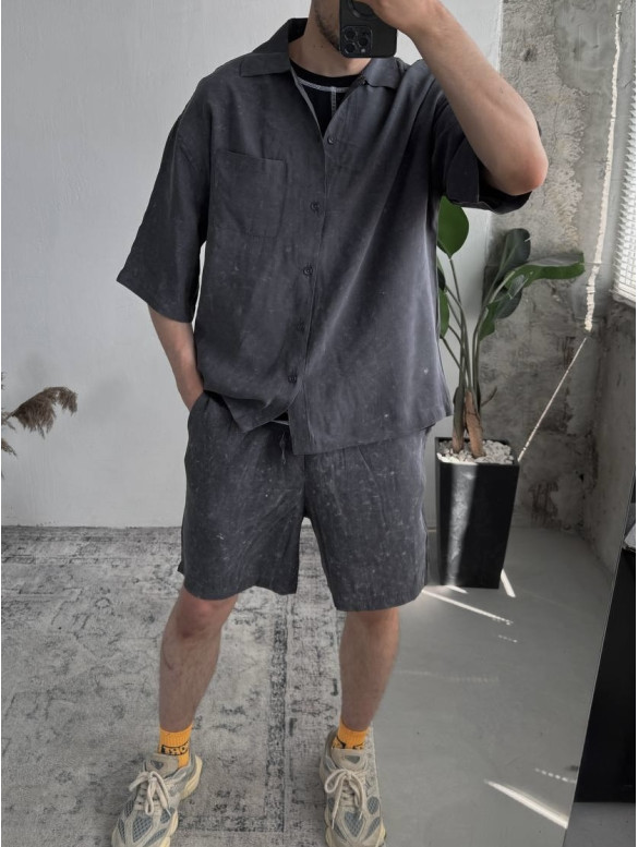 Oversize костюм з вивареної тканини