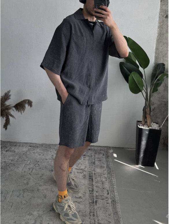 Oversize костюм з вивареної тканини