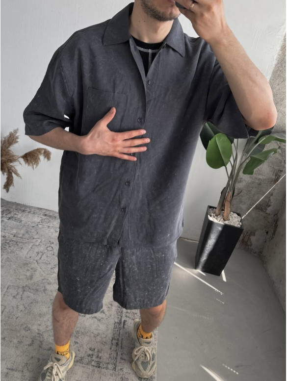 Oversize костюм з вивареної тканини