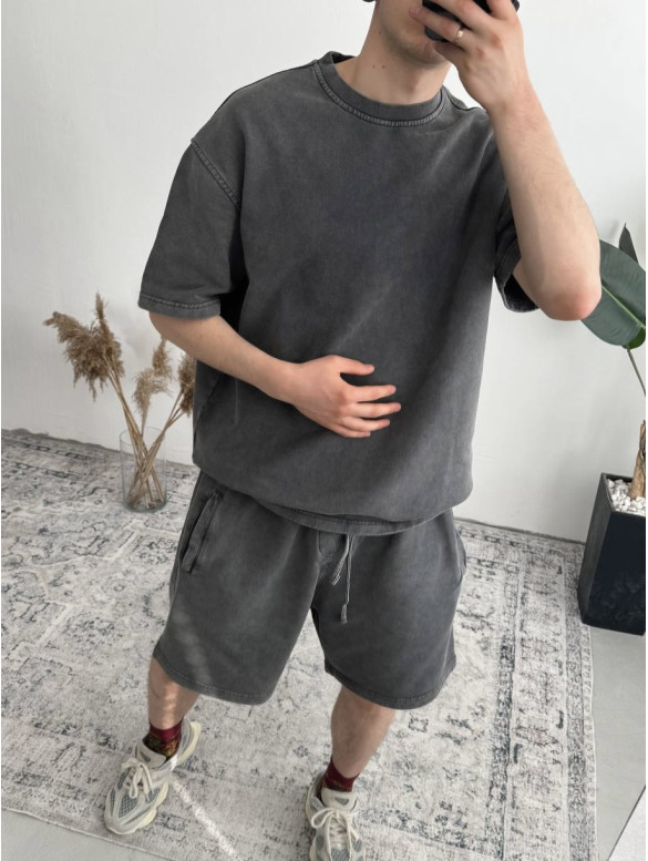 Oversize костюм з вивареної тканини