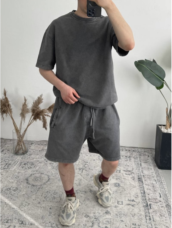 Oversize костюм з вивареної тканини