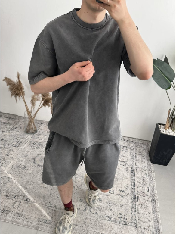Oversize костюм з вивареної тканини