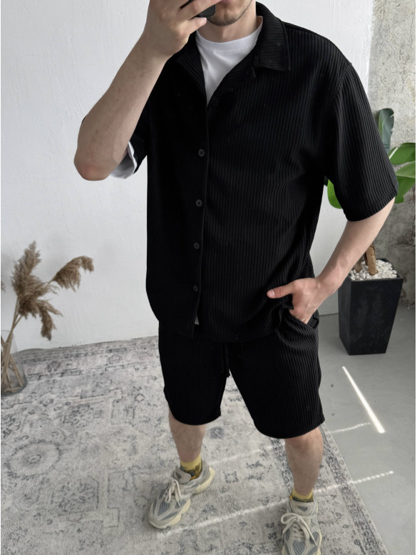 Літній костюм у рубчик