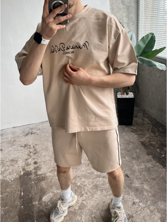 Літній oversize костюм з надписом