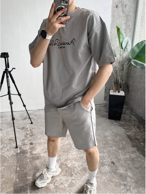 Літній oversize костюм з надписом