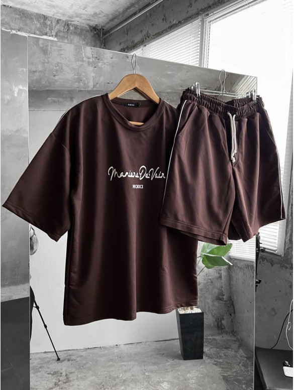 Літній oversize костюм з надписом