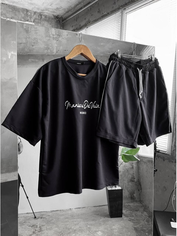 Літній oversize костюм з надписом