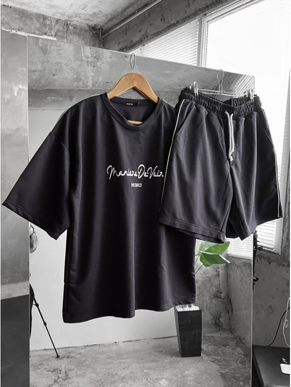 Літній oversize костюм з надписом