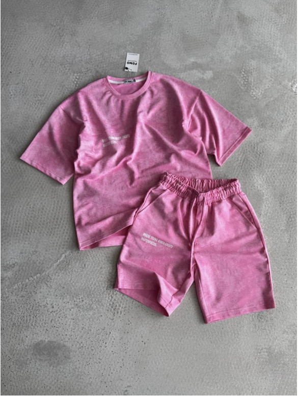 Літній oversize костюм з надписом