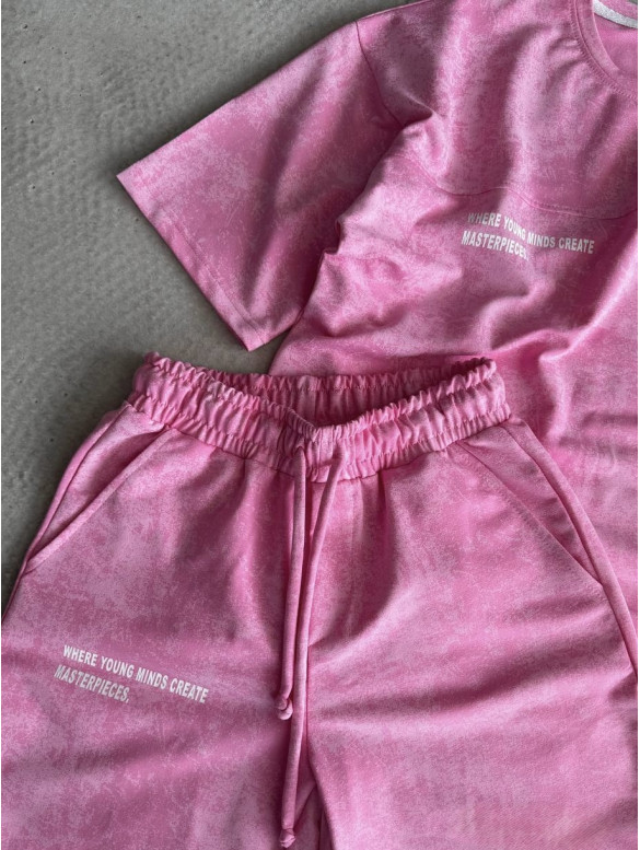 Літній oversize костюм з надписом