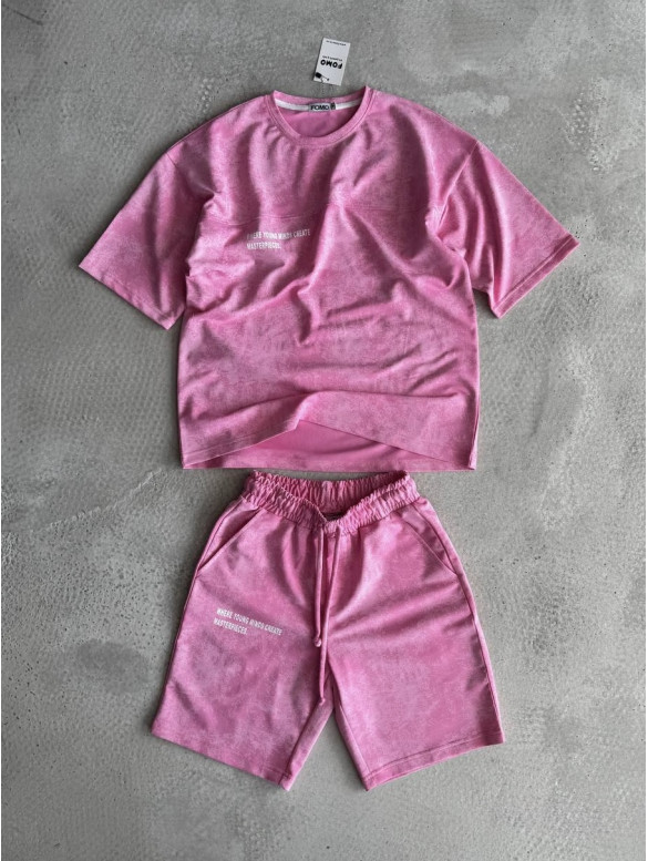 Літній oversize костюм з надписом
