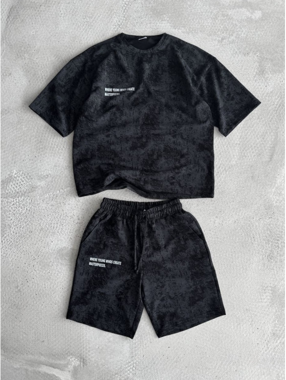 Літній oversize костюм з надписом