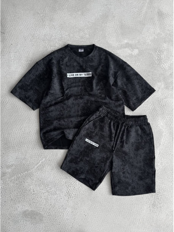 Літній oversize костюм з надписом