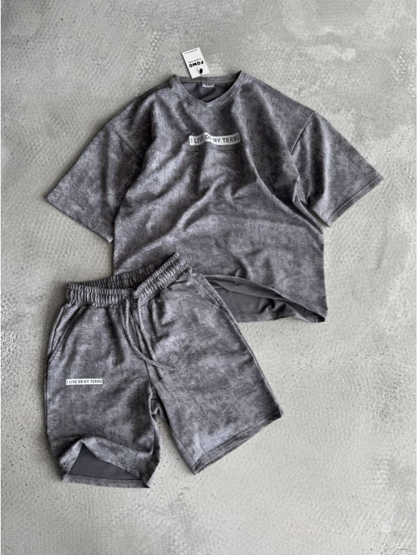 Літній oversize костюм з надписом