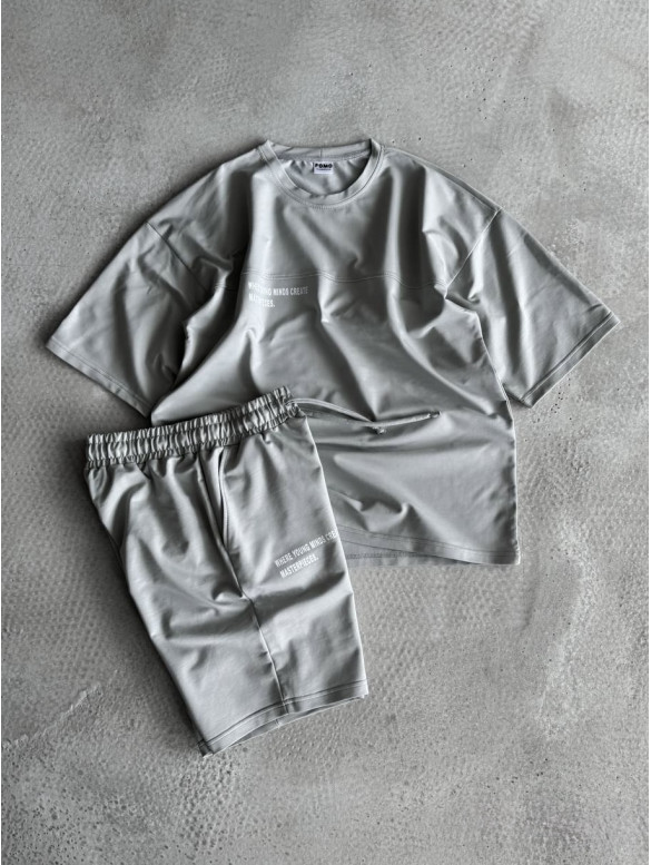 Літній oversize костюм з надписом