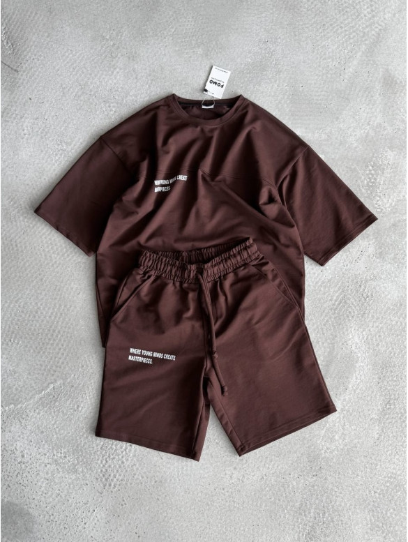 Літній oversize костюм з надписом