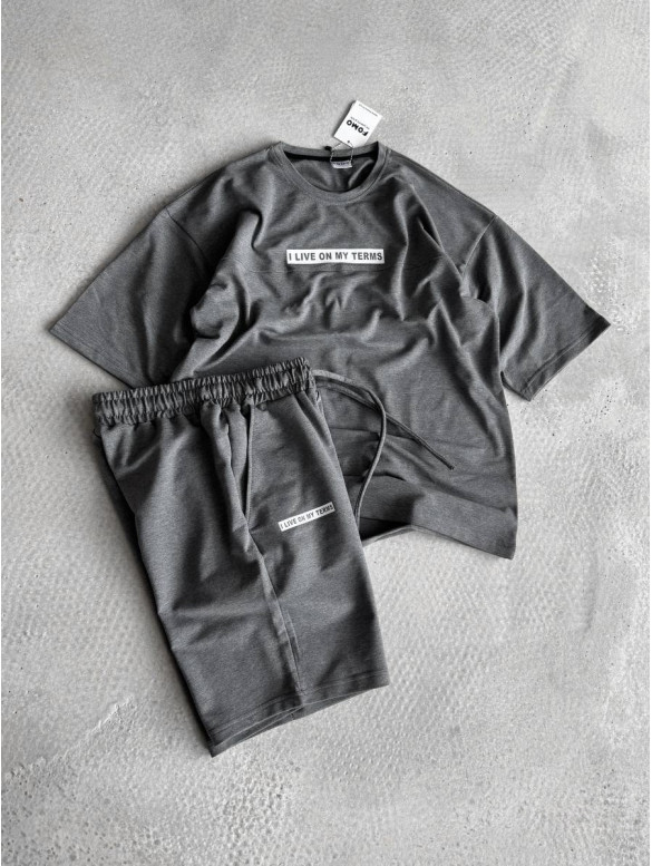 Літній oversize костюм з надписом