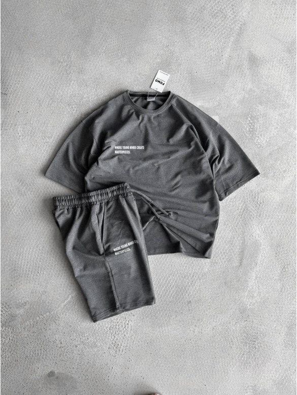Літній oversize костюм з надписом