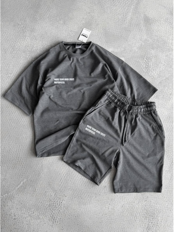 Літній oversize костюм з надписом