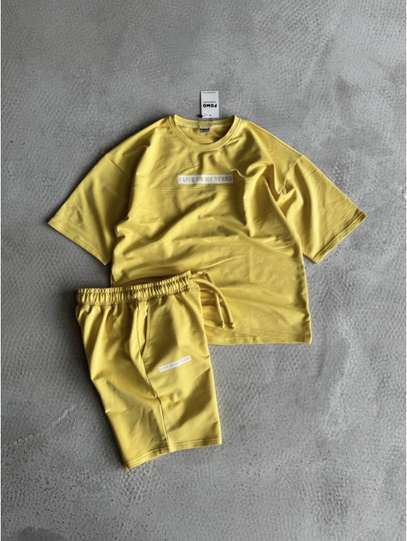 Літній oversize костюм з надписом