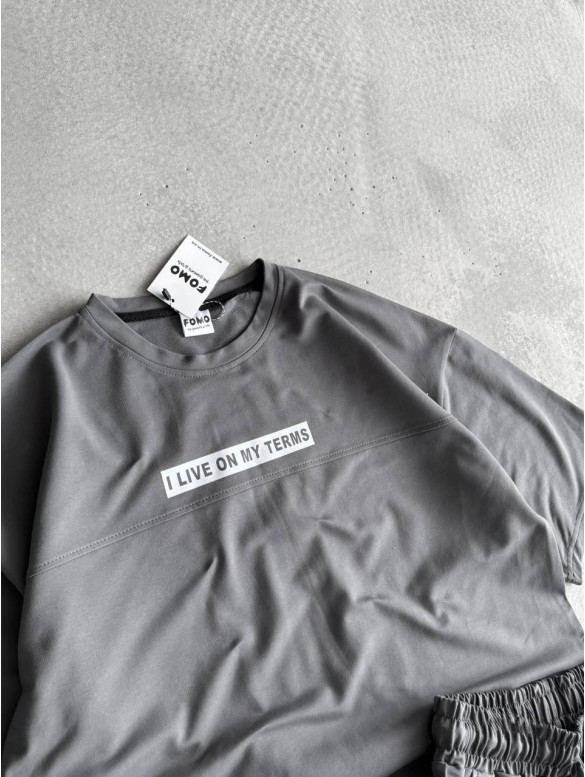 Літній oversize костюм з надписом