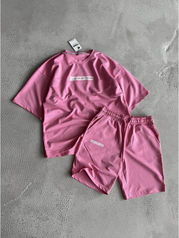 Літній oversize костюм з надписом