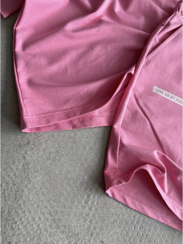 Літній oversize костюм з надписом