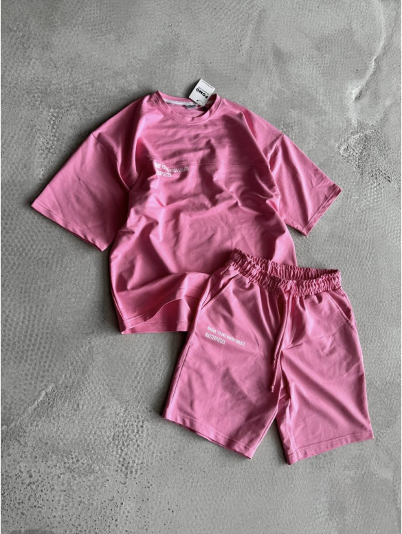Літній oversize костюм з надписом